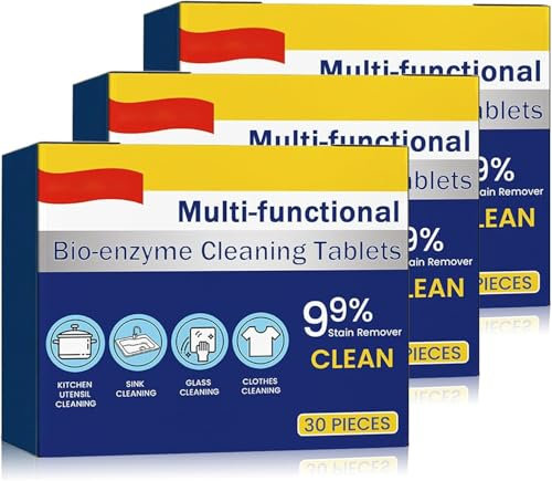 Multifunktionale Bio-Enzym-Reinigungstablette, multifunktionales Reinigungsmittel, Enzym-Reinigungstabletten für Badezimmer, Küche, Allzweck-Reinigungspulver, Reiniger lösen konzentrierte Tabletten (3