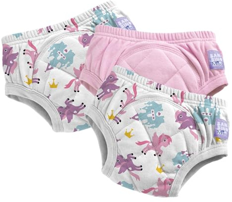 Bambino Mio (3 Pack) Training Pants for Toddlers Reusable Cloth Potty Pants Training Underwear, 2-3 Years, Pink Pegasus Palace, Baby and Toddler, Boys and Girls with Cross-Stitch
