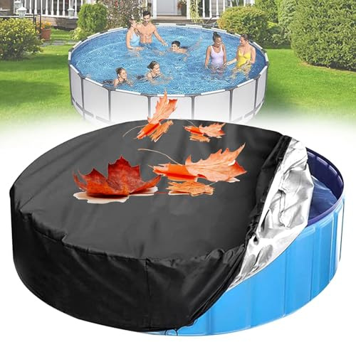 Hundepool Abdeckung - Faltbare wasserdichte Haustier Schwimmbad Abdeckplane mit Kordelzug für Kinder und Badewanne