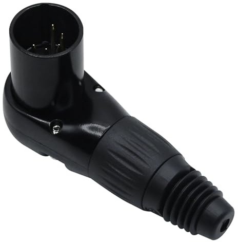 Adjustable Angle 5-Pin XLR Cable Connector 90 Degree Right Angle XLR 5 Pin Male Plug Connectors Mic Cable Plug Audio Adapter for Microphone,Mixers,Black