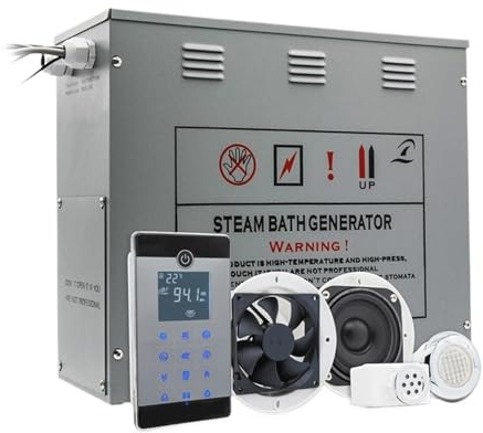 Douche À Vapeur For Salle De Bain 6kw, Bluetooth, Radiocommande, Générateur De Sauna, Écran Tactile LCD, For Hammam, 5 À 8 Mètres Cubes(VS-C060-6KW-BP)