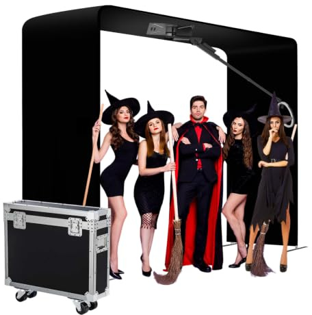 360 Overhead Photo Booth Machine, Custom Logo & Color, Spin Camera Platform With LED Light, Video Booth Machine For 7-15 People Wedding Graduation Rental Parties
