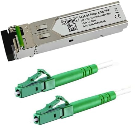 CONBIC® AON + LCA (8°) Glasfaserkabel Combo SFP Modul (FTTH) – Kompatibel mit Fritz!Box 5530 5590 Fiber (und mit div. media converter/Switche TPLINK), Glasfaser-Transceiver (12m)