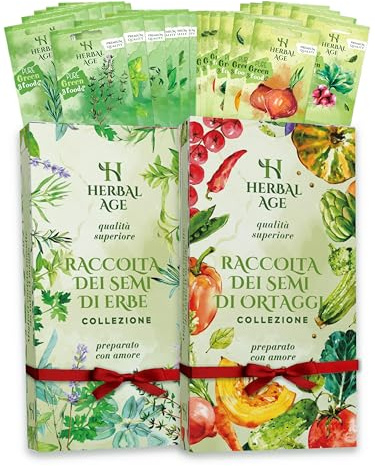 24 Varietà Piante per Orto – 13.800 Semi Set Giardinaggio di Erbe Aromatiche e Verdure: Basilico, Aneto, Peperoncino – Idee Kit Regalo Per La Casa, Idee Regali Originali per Donna, Uomo