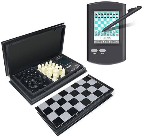 Handheld Electronic Chess Board, 8 in 1 Touch Chess Computer Game With Large Hd Touch Screen, 220+ Master Games & Learning Modes - Perfect Travel For Adults & Kids With board and pieces