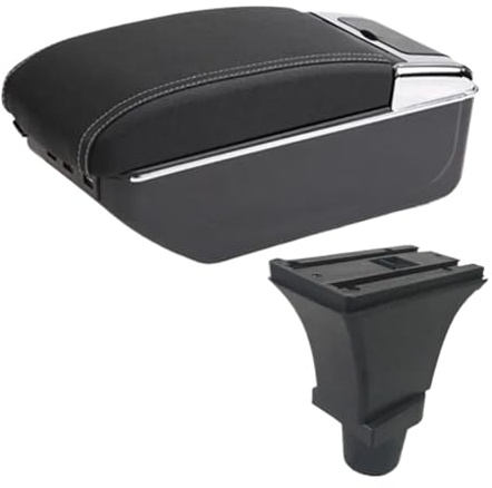 Boîte d'accoudoir voiture Pour Fiat 500 Console Centrale Boîte De Rangement Accoudoir Voiture Contenu Magasin Central Détails Intérieurs(D3 White Line 7usb)
