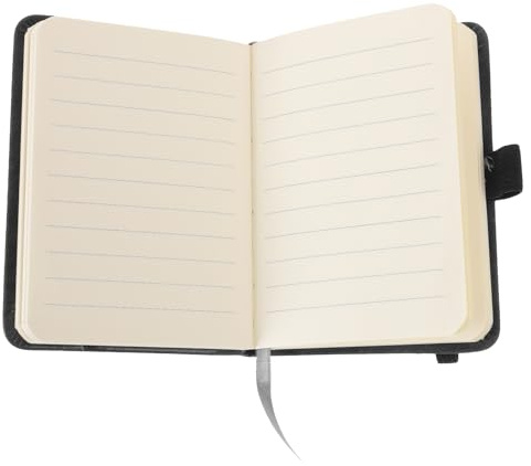 LALAFINA Kleines Notizbuch Elegantes Schwarzes Notizbuch im Taschenformat 2 Stück pack mit Bindeband aus Imitationsleder als Schulplaner oder Terminplaner