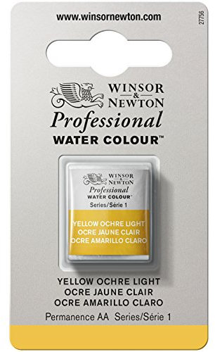 Winsor & Newton Aquarelle Professionnel - Peinture Aquarelle, Haute Luminosité, Résistante à la Lumière, Qualité Archive, Demi Godet, Couleur Ocre Jaune Clair