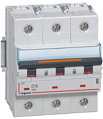 Disjoncteur DX³ - 25kA - 3P 400V~ - 16A - courbe D - 4,5 modules