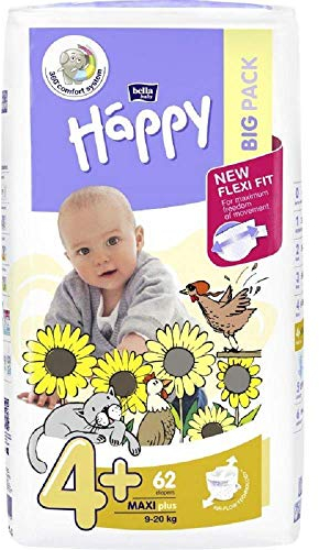 Bella Baby Happy Windeln Maxi Plus Gr. 4+ 62 Stck. (9-20 Kg)