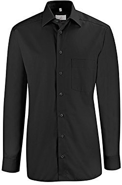 GREIFF Größe 45/46 Corporate Wear Basic Herren Hemd Regular Fit Langarm Schwarz Modell 6665