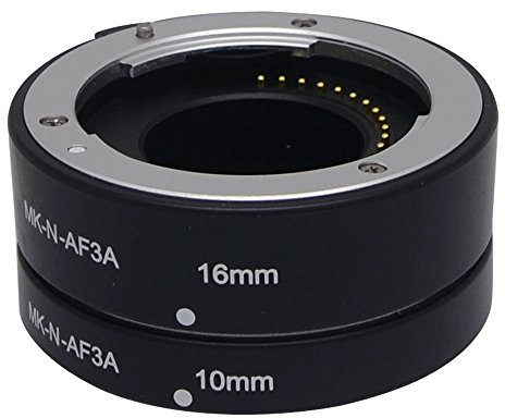 Mcoplus MK-N-AF3-A Metall Makro AF Autofokus Zwischenringe Extension Tube 10mm 16mm Set für Nikon 1 J1 J2 V1