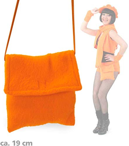 Plüschtasche in Zwei Farben erhältlich, Neon-Grün oder Neon-Orange, Accessoire, Ideal für unterwegs, Umhängetasche, Damentasche, Karneval (Neon Orange)