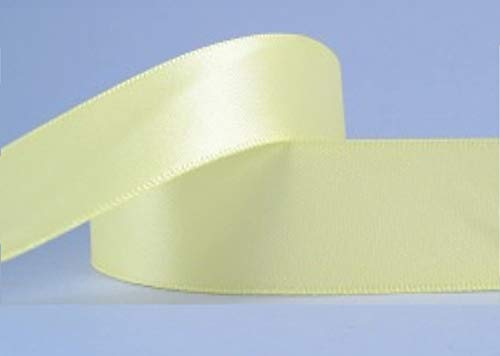 Pale Yellow Satin Ribbon - 38mm Wide - 5 Meter - for Gifts Wrap, Decoration, Wedding, Events, Party, Cloths, Sew, Bows, Cars, Floral