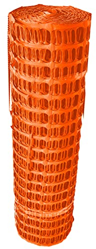 UvV XXL Fangzaun, Bauzaun orange 12,5 kg 50 m Rolle extrem reissfest, Kunststoff Fangzaun - extra schwer - Gitterzaun, Schutzzaun, Warnzaun