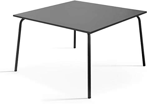 Oviala Gartentisch, quadratisch, aus Metall, Anthrazit – Palavas