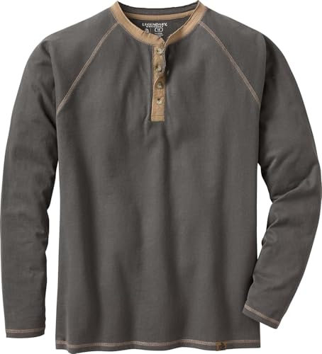 Legendary Whitetails Men's Recluse Henley Long Sleeve, Charcoal, XL UK