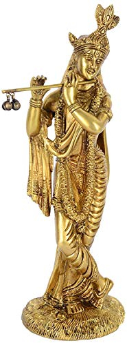 Fasherati Lord Krishna Ständer Idol (26 cm x 9 cm x 8 cm, Gold)