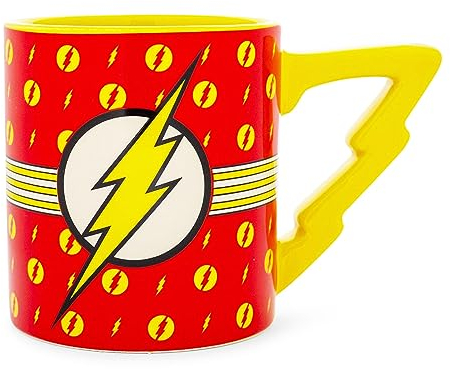 Silver Buffalo DC Comics Flash Stripes Logo Tazza in ceramica con manico Lightning, 590 ml, rosso