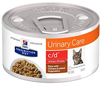 Hills Prescription Diet Feline c/d Urinary Stress Cat Food Chicken & Veg Stew 24 x 82g