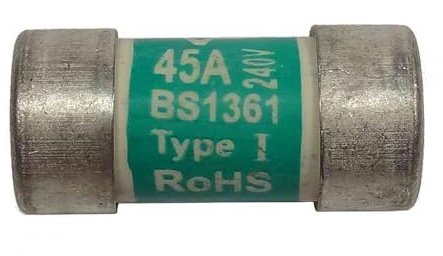 Lyvia Electrical CF45 45A Consumer Unit Cartridge Fuse, BS1361