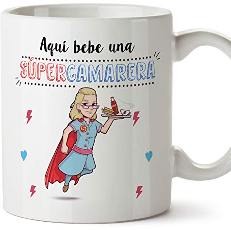 MUGFFINS Taza Camarera (Superhéroes() - Regalos Originales y Divertidos de Hostelería