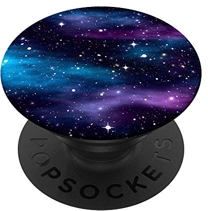 PopSockets Cellphone Pop Out Holder Galaxy Space Cool Blue Nebula Black PopSockets PopGrip: Ausziehbarer Sockel und Griff für Handys/Tablets mit Tauschbarem Top