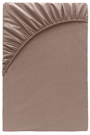 Class Home Collection Spannbettlaken Topper 180x200cm - 200x200cm Jersey Baumwolle Taupe