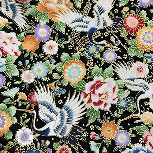 Egurs Baumwollstoff Meterware 100 * 150cm Japanischer Stil Kleiderstoff Dekostoff aus 100% Baumwolle 8#