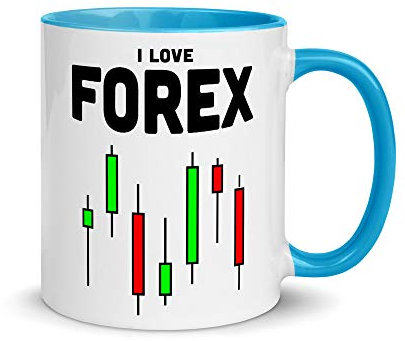 Jimbeels I Love Forex | Lustige Tasse für Daytrader | Lustiger Daytrading Spruch | Für Börsianer Forex Aktienhändler Devisenhändler Trader | Zweifarbige Tasse