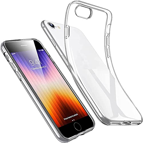 Cracksin Klar Silikon Hülle für iPhone 8 Transparent Ultra Dünne klare weiche TPU Handyhülle Flexible Crystal Clear Case Cover Bumper Rückseite (HD Klar)