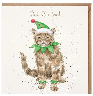 Wrendale Designs by Hannah Dale - Bah Humbug - Gold Foiled Christmas Card - Single