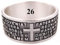 Gioielli Aurum Ring für Herren und Damen aus 925er Silber Vater Unser lateinisches Gebet, religiös, brüniert, handgefertigt in Italien, nickelfrei, hypoallergen, Geschenkidee für Jungen, Größe 26,