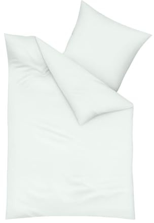 Traumschlaf Feinbiber Bettwäsche Uni – Warme Winterbettwäsche aus 100% Baumwolle – kuschelig angeraut, atmungsaktiv & hautfreundlich – mit Reißverschluss – 240x220 cm + 2X 80x80 cm, Ivory