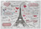 ABAKUHAUS Eiffelturm Puzzle, Paris Schreiben Herz, Heirloom-Qualität lustige Aktivität für die Familie langlebiger Karton, 1000 Stücke, Schwarz Weiß Rosa