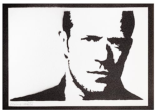 moreno-mata Echtes Handgemachtes Graffiti Jason Statham Filme Aesthetic Poster & Kunstdrucke Bilder Plakat Handmade Deko Wandbilder Wohnzimmer Wanddeko Geschenke für Männer und Frauen