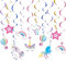 WERNNSAI Unicorn Hanging Swirls - 21PCS Rainbow Unicorn Birthday Decorations Ceiling Streamers for Girls Birthday Party Supplies Unicorn Theme Hanging Decor