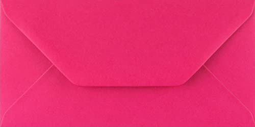 DL (110mm x 220mm) Coloured Envelopes for Greetings Cards Party Invitations & Craft - Pack of 30 (Fuchsia Pink)