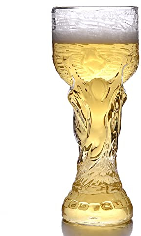 Lot de 2 verres à bière Coupe du monde Coupe du monde Tasse à bière Quatre tailles Verre à bière en forme de trophée de football Verres à bière pour bar fête jeux