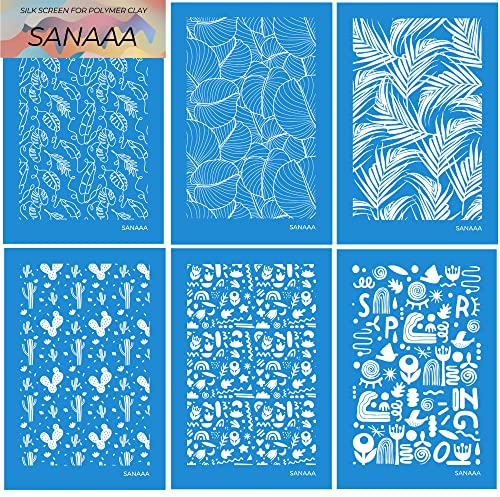 SANAAA Weihnachten Siebdruck-Schablonen für Polymer Clay, 10 Stück Siebdruck für Ohrringe, die Schablonen zum Transferieren von DIY-Bastelarbeiten herstellen (SET 2)