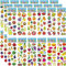 PHOGARY 36 Blätter (500+) Sticker Kinder Aufkleber Kleinkinder, 3D Puffy geschwollene Stickers, Jungen Mädchen lustige Kawaii Früchte Gemüse Sticker für Lehrer Belohnung DIY Scrapbooking Dekoration