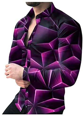 Herren Frühling bequemes leichtes Hemd Print Top Shirt Mode Plus Size Strand Langarm Shirt Signum Hemd Herren Langarm