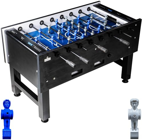 RAMROXX Fußball Tischkicker Turnier Fireball blaues Spielfeld Figuren Blau Weiss 95kg