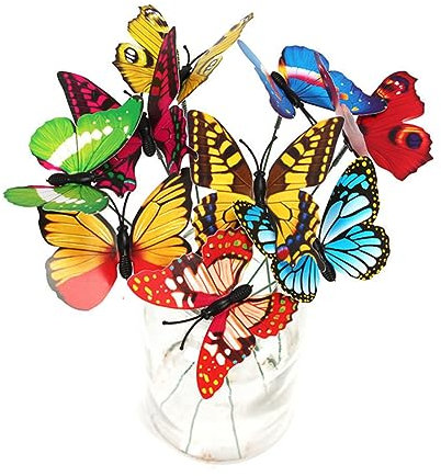 LALAFINA 50pcs Simulation Stangen Grüne Pflanze Ornamente PVC Figuren Für Blumentopf Vase Garten Dekorationen