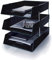 Nobel Plastic Filing Storage Letter Trays with Metal Risers, Document Paper Filing In & Out, 3 Trays + 8 Risers, Stackable (Black)
