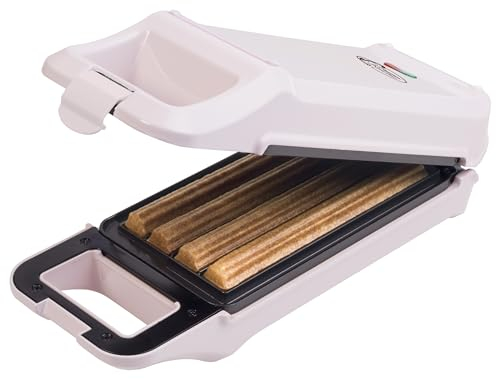 Bestron Churros Maker, piastra per waffle fino a 4 churros, macchina Churros, design Sweet Dreams, 700 Watt, colore: rosa