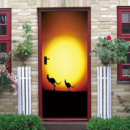 Türtapete selbstklebend Känguru Türaufkleber Türfolie Türposter B100 x H200cm