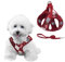 PawSailor No Pull Verstellbares Hundegeschirr für kleine Hunde, Step-in-Plaid, weiches Mesh-Bulldoggengeschirr mit Leine, ausbruchsicher, reflektierend, leicht zu Laufen, Welpenwestengeschirr, Rot, S