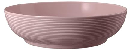 Seltmann Weiden Beat Color Glaze Foodbowl | 25 cm | Schale für Desserts, Suppen und Salate | Rillen-Relief | Porzellan | Altrosa