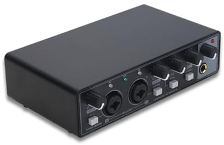 Rordigo Interfaz de audio profesional, tarjeta de sonido, alimentación fantasma, guitarra eléctrica, mezclador de sonido, mesa de mezcla, estudio, grabación en , duradero, fácil instalación, fácil